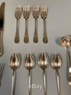 ALVIN Apollo 62pcs Sterling Silver Flatware Set Service Setting for 8 + Extras