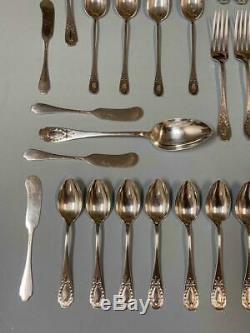 ALVIN Apollo 62pcs Sterling Silver Flatware Set Service Setting for 8 + Extras