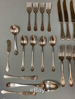 ALVIN Apollo 62pcs Sterling Silver Flatware Set Service Setting for 8 + Extras