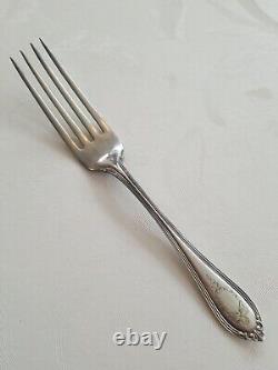 ALVIN Dinner Fork & Old French Knife with Bolster Evangeline #7 Sterling 1910