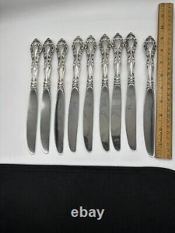 ALVIN STERLING HOLLOW HANDLE BUTTER KNIFE (Set Of 9)VIVALDI NO MONO