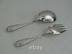 ALVIN STERLING SILVER LARGE SALAD SET Maryland Hammered Pattern SERVING PIECES