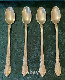 ALVIN STERLING SILVER PRINCE EUGENE iced tea spoons set of four, 7 ½