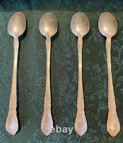 ALVIN STERLING SILVER PRINCE EUGENE iced tea spoons set of four, 7 ½