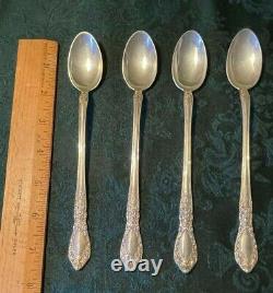 ALVIN STERLING SILVER PRINCE EUGENE iced tea spoons set of four, 7 ½