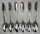Alvin Sterling Silver Marie Antoinette Teaspoon Dessert Spoons Set Of (6)