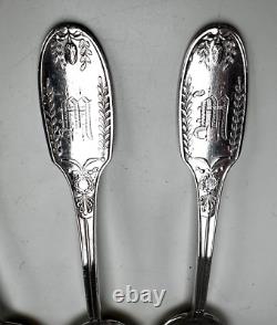 ALVIN Sterling Silver MARIE ANTOINETTE Teaspoon Dessert Spoons Set of (6)