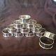Alvin Sterling Silver Set 6 Round Napkin Ring R Monogram 2 Sets Available