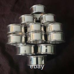 ALVIN Sterling Silver Set 6 Round NAPKIN RING R Monogram 2 Sets available