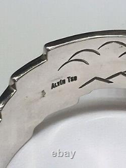 ALVIN TSO Navajo Sterling Silver Navajo Number 8 Turquoise Cuff Bracelet 6 3/8