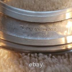 ALVIN sterling Silver set 4 Round NAPKIN RINGS Bead & Scroll Decoration No Mono