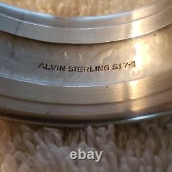 ALVIN sterling Silver set 4 Round NAPKIN RINGS Bead & Scroll Decoration No Mono