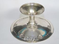 ANTIQUE ALVIN SOLID STERLING SILVER PEDESTAL COMPOTE BOWL 9 x 4.75 / 346g