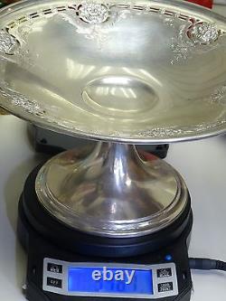 ANTIQUE ALVIN SOLID STERLING SILVER PEDESTAL COMPOTE BOWL 9 x 4.75 / 346g