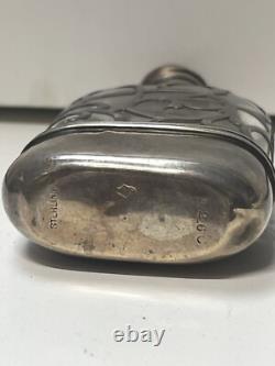 ANTIQUE STERLING FLASK Alvin marking f26cwoman flask ornate