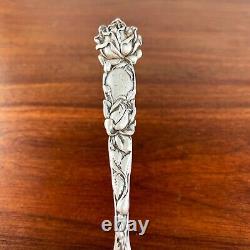 Alvin American Art Nouveau Solid Sterling Silver Cold Meat Fork Bridal Rose 1903