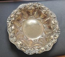 Alvin Art Nouveau Floral Poppy Repousse Bowl Sterling Silver 925 Style 2580
