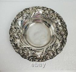 Alvin Art Nouveau Repousse STERLING 925 Silver Bowl Nut Dish Bon #464 Tiny Dent