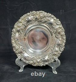 Alvin Art Nouveau Repousse STERLING 925 Silver Bowl Nut Dish Bon #464 Tiny Dent