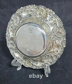 Alvin Art Nouveau Repousse STERLING 925 Silver Bowl Nut Dish Bon #464 Tiny Dent