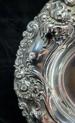 Alvin Art Nouveau Repousse STERLING 925 Silver Bowl Nut Dish Bon #464 Tiny Dent