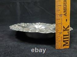 Alvin Art Nouveau Repousse STERLING 925 Silver Bowl Nut Dish Bon #464 Tiny Dent