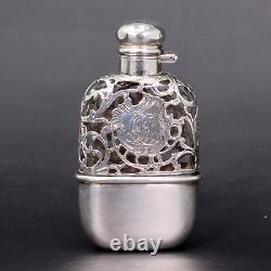 Alvin Art Nouveau Sterling Silver Overlay 4 Purse Liquor Flask 141gr 1890's