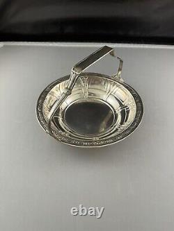 Alvin B1502 Gift Line Sterling Silver Candy Dish Basket with Handle 5-1/2D 105g