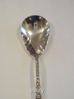 Alvin BRIDAL BOUQUET Sterling Silver 9 Berry / Casserole Spoon, 105 Grams