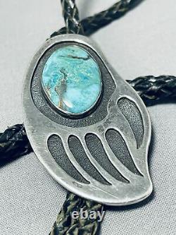 Alvin Boy Vintage Navajo Royston Turquoise Sterling Silver Bolo Signed