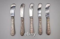 Alvin Bridal Bouquet Sterling Silver Butter Spreader Knives 6 Set of 5