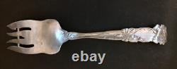 Alvin Bridal Rose Cold Meat Serving Fork Sterling Silver E Monogram 7 3/4