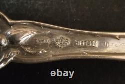 Alvin Bridal Rose Cold Meat Serving Fork Sterling Silver E Monogram 7 3/4