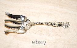 Alvin Bridal Rose Sterling Silver Asparagus Fork 9 1/4 Serving