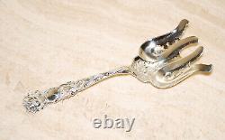 Alvin Bridal Rose Sterling Silver Asparagus Fork 9 1/4 Serving