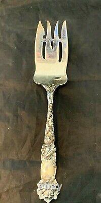 Alvin Bridal Rose Sterling Silver Cold Meat Fork Not Monogrammed Super Shape