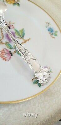 Alvin Bridal Rose Sterling Silver Cold Meat Serving Fork Mono F 9