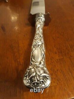 Alvin Bridal Rose Sterling Silver Handle Carving Set of 3 Large 14 3/8