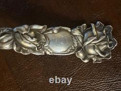 Alvin Bridal Rose Sterling Silver Serving Spoon 9 in initial B 116 gr