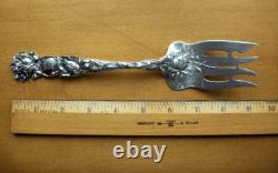 Alvin Bridal Rose sterling silver large cold meat fork1903Art Nouveau floral