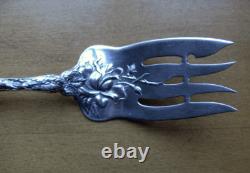 Alvin Bridal Rose sterling silver large cold meat fork1903Art Nouveau floral