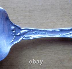 Alvin Bridal Rose sterling silver large cold meat fork1903Art Nouveau floral
