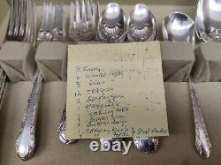 Alvin Chased Romantique Sterling Flatware Set With Felt Chest