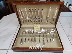 Alvin Chased Romantique Sterling Flatware Set With Felt Chest