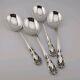 Alvin Chateau Rose Sterling Silver Cream Soup Spoons 6 1/4 Set Of 4
