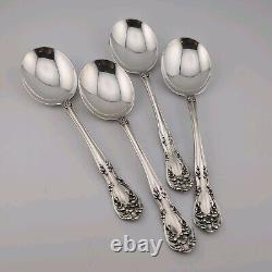 Alvin Chateau Rose Sterling Silver Cream Soup Spoons 6 1/4 Set of 4