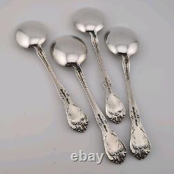 Alvin Chateau Rose Sterling Silver Cream Soup Spoons 6 1/4 Set of 4