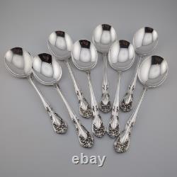Alvin Chateau Rose Sterling Silver Cream Soup Spoons 6 1/4 Set of 8
