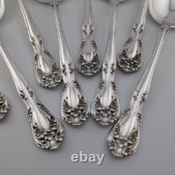 Alvin Chateau Rose Sterling Silver Cream Soup Spoons 6 1/4 Set of 8