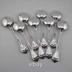 Alvin Chateau Rose Sterling Silver Cream Soup Spoons 6 1/4 Set of 8